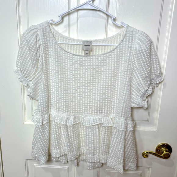 Maeve White Textured Blouse - Picture 5 of 11